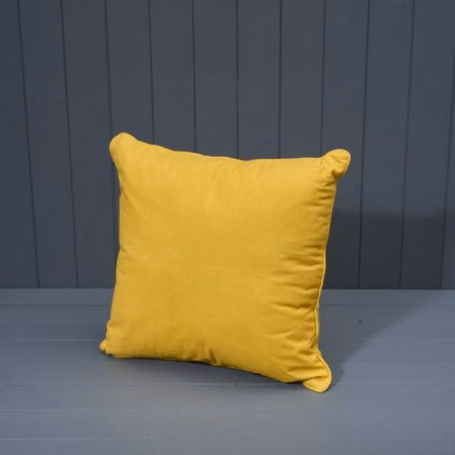 KDMD Yellow Handmade Plain Square Cotton Cushion with Filling