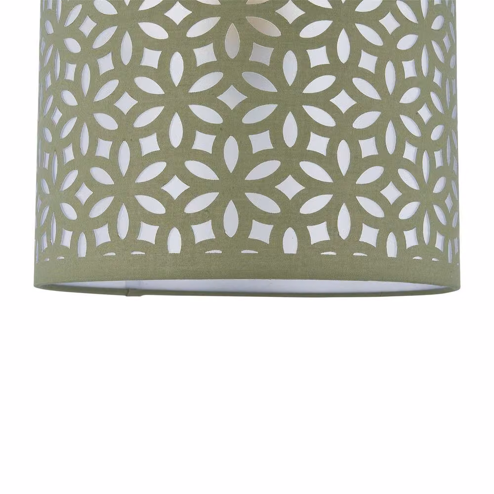 First Choice Lighting Green Fabric Cylinder Table Lamp Shade, Diameter: 15.5 cm – 3