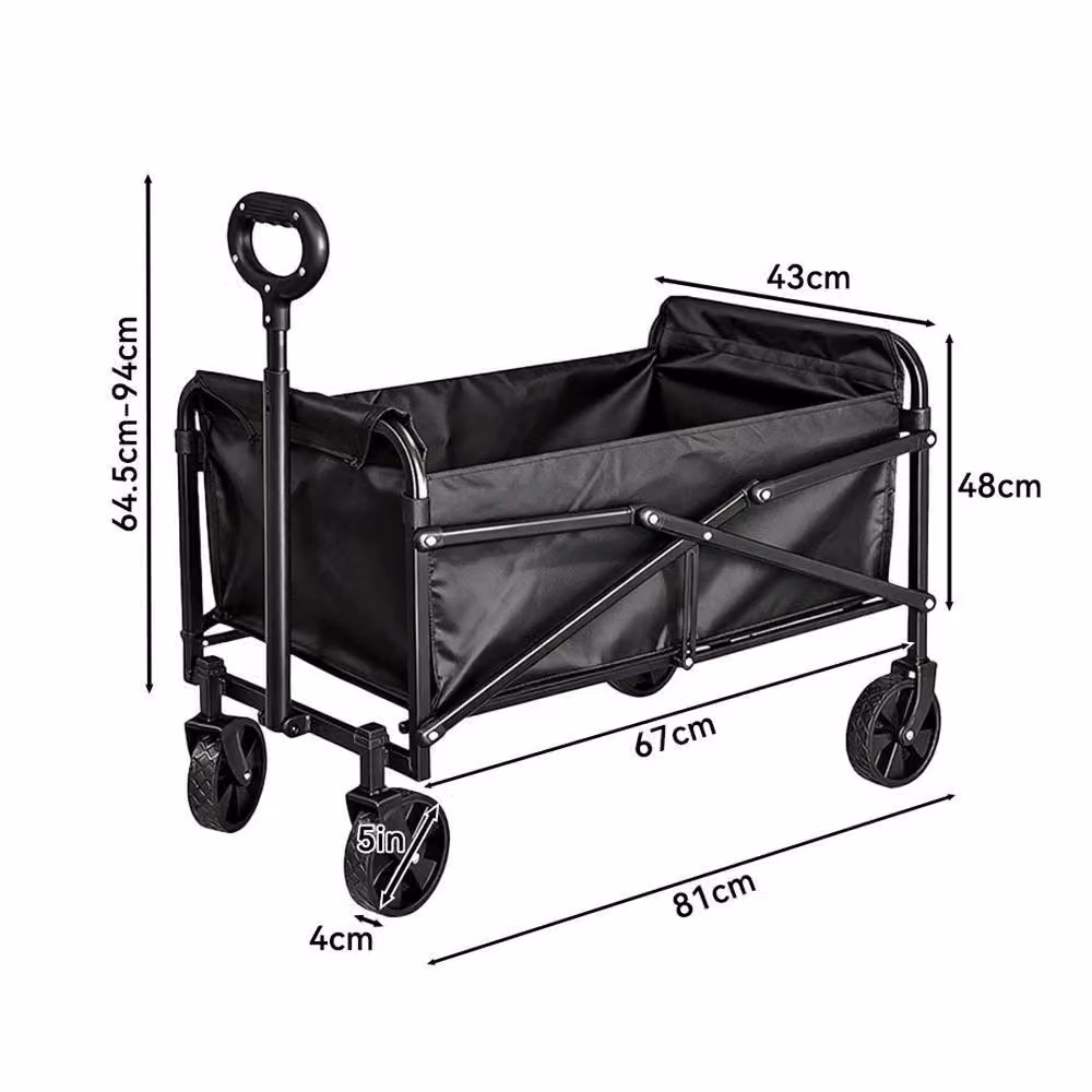 KORVIXA Heavy Duty Garden Trolley Wagon, Black – 2