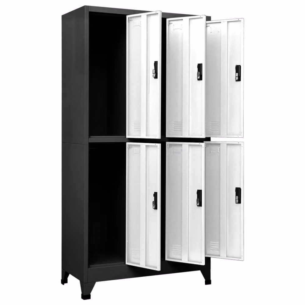 Berkfield Home Locker Cabinet in Anthracite and White, Steel with Hanging Rod and Lock, W/D/H: 90 x 45 x 180 cm – 3