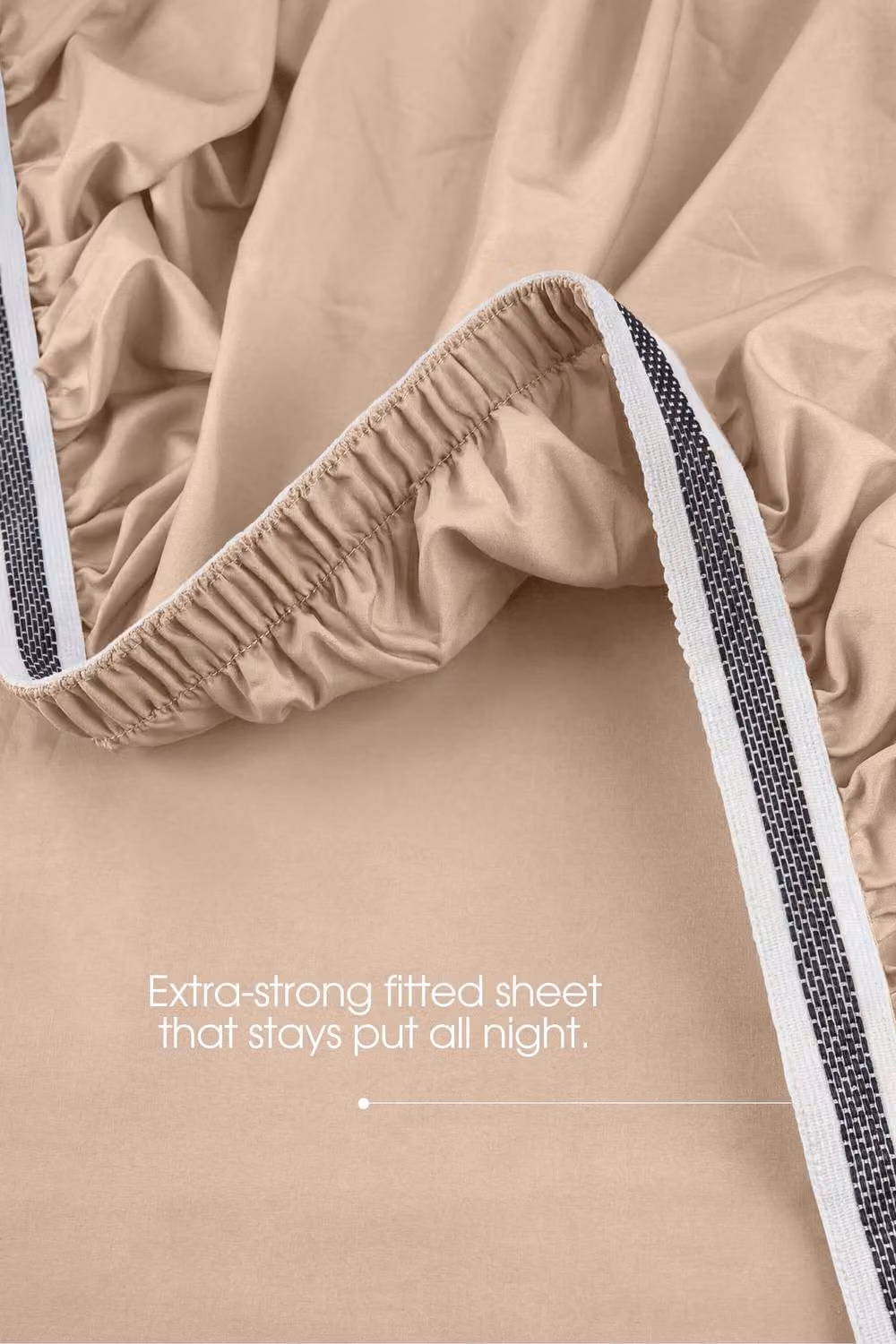 Bedable Sateen Bedding Bundle in Beige, Double Size, including Duvet and 2 Pillows – 3