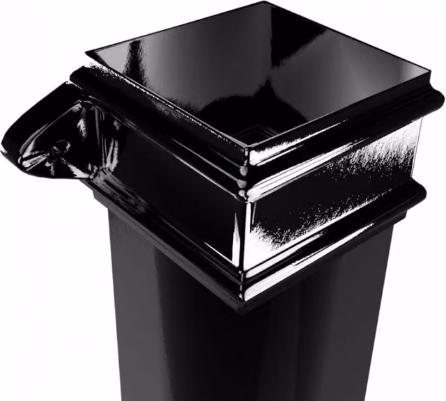 Hargreaves Premier Black Cast Iron Square Eared Downpipe, H x L: 182.9 x 100 mm