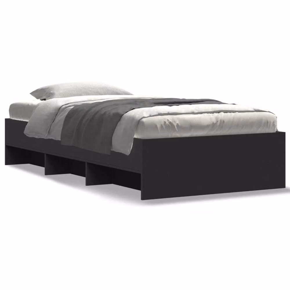 Berkfield Home Durable Engineered Wood Bed Frame in Black, W/D/H: 90 x 200 cm – 3