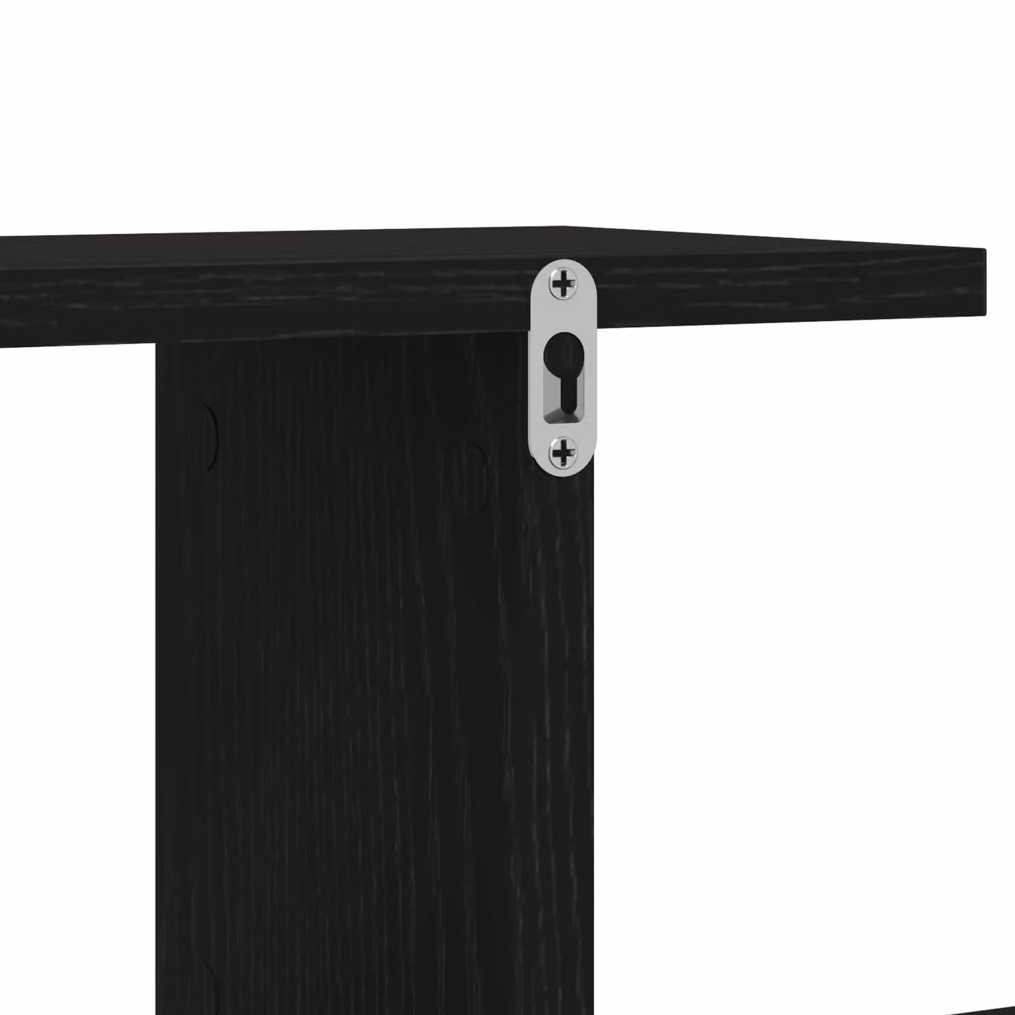 Berkfield Home Black Oak Wall-Mounted TV Shelf, W/D/H: 125 x 23 x 18 cm – 4