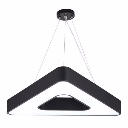 ENER-J Modern Black Triangle LED Pendant Light, 36W 6500K Cool White, Diameter: 80 cm – 1