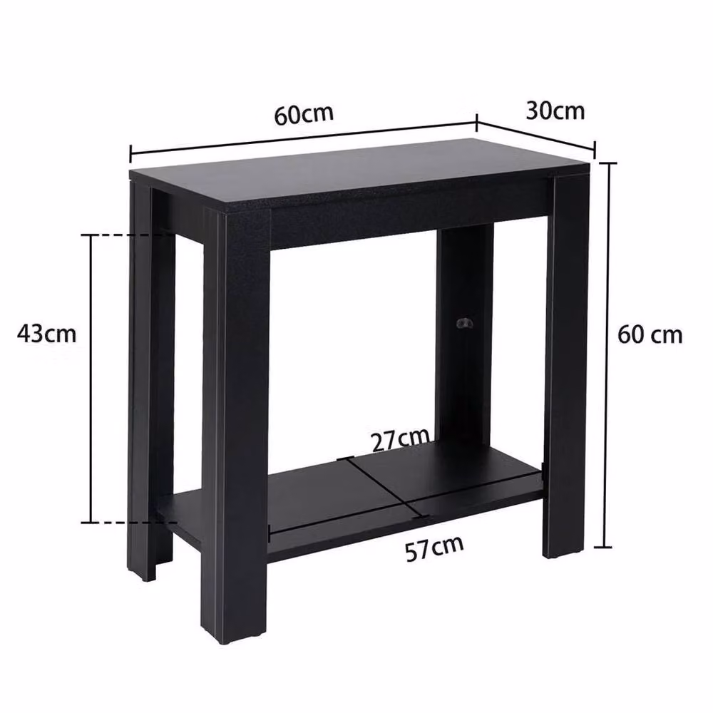 SPETLEK Modern Black Square Coffee Table and Wood Side Table – 2