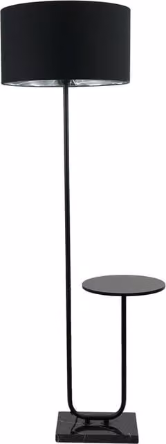 ValueLights Tavel Black Floor Lamp with Chrome Shade