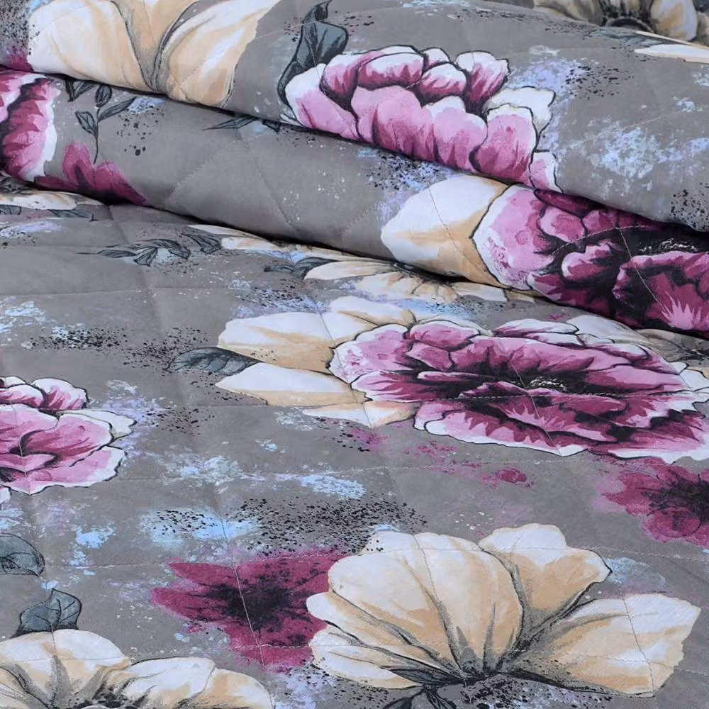 Velosso Casia Floral Printed Quilted Cotton Bedspread Set in Multicolour, Double Size – 2