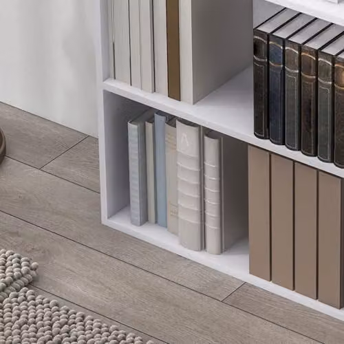 HOMCOM 2 Tier White Bookshelf with Adjustable Shelves and Back Panel – 4