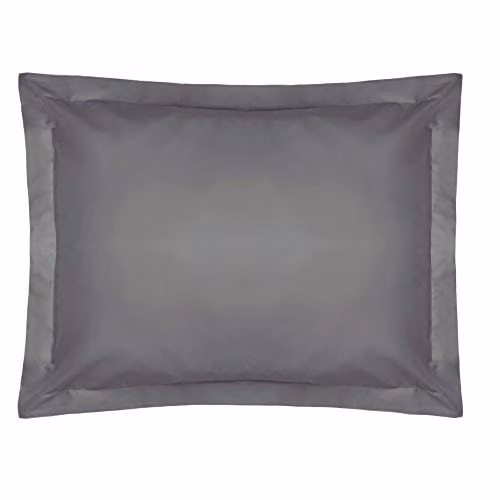Belledorm Easy Care 200 Thread Count Cotton Polyester Percale Oxford Pillowcase in Grey, W: 51 cm x H: 76 cm – 2