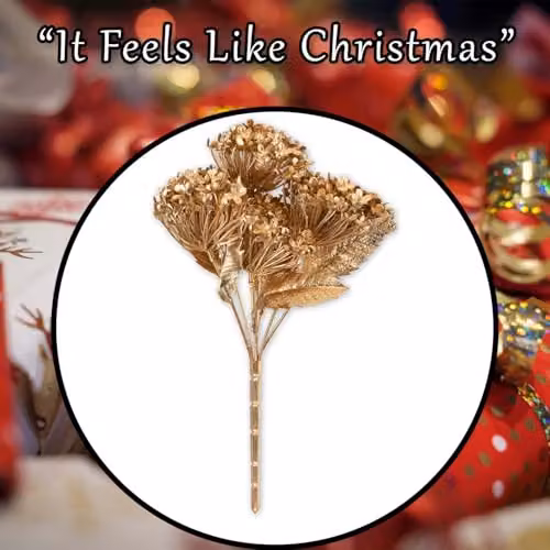 VFM e-Store Gold Metallic Hydrangea Bush, W: 33 cm, D: 22 cm – 6