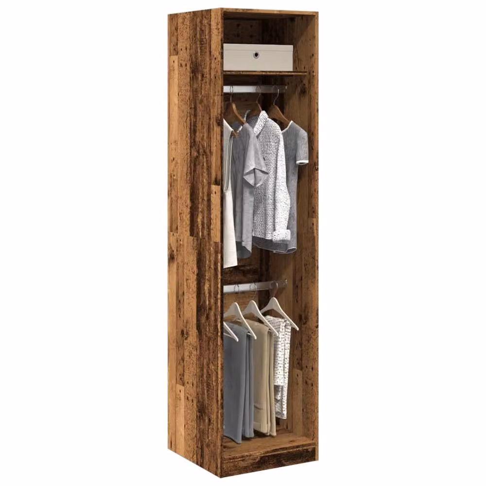 Berkfield Home Old Wood Wardrobe in Brown, W/D/H: 50 x 50 x 200 cm – 2