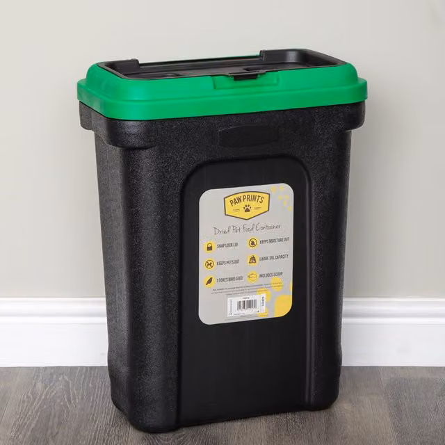 Kingfisher Pet or Bird Food Storage Tub, 30 Litre, Black and Green – 2