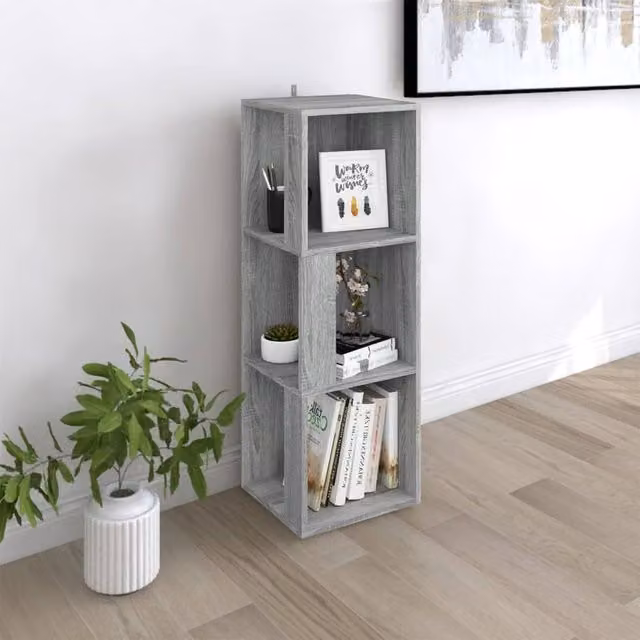 Berkfield Home Corner Cabinet in Grey Sonoma, W/D/H: 33 x 33 x 100 cm – 1