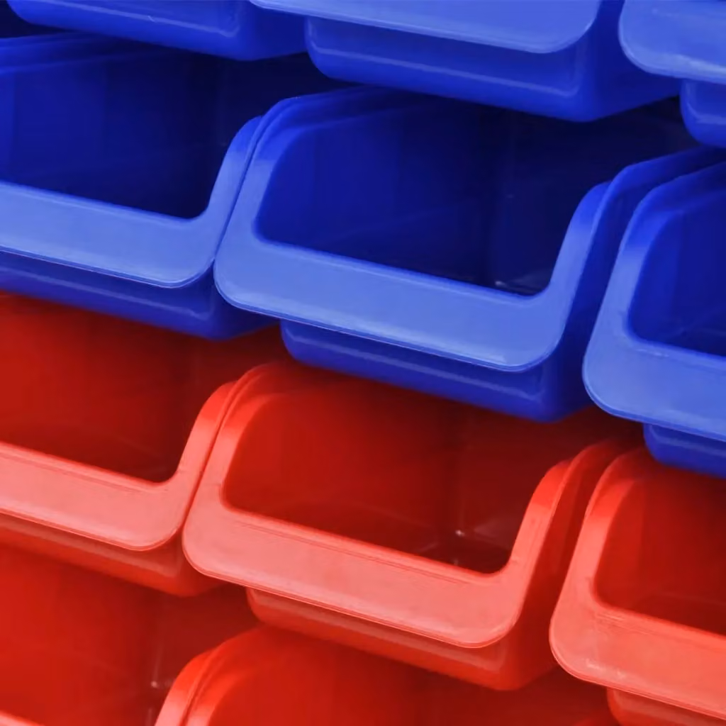 Berkfield Home 2 Piece Blue and Red Wall Mounted Plastic Garage Tool Organiser – 3