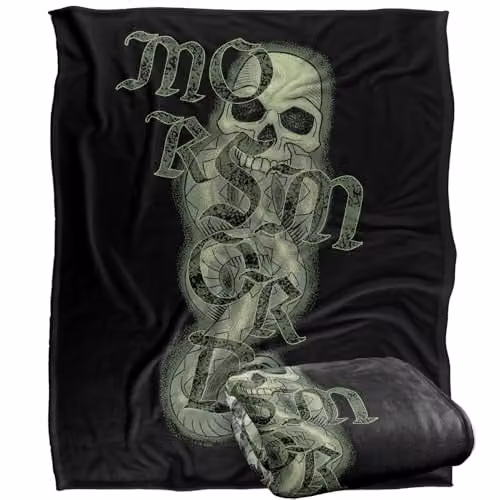 Warner Bros. Harry Potter Gothic Morsmordre Super Soft Fleece Throw Blanket, Multicolour, W: 152.4 cm x D: 127.0 cm
