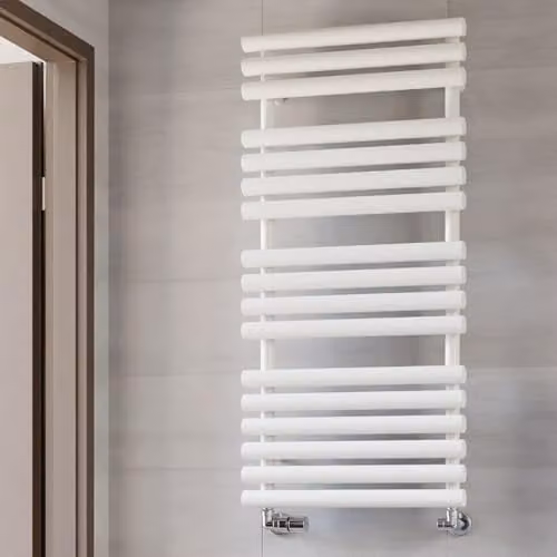Terma Rolo-Towel Heated Towel Rail, White RAL 9016, H: 108.5 cm, W: 52.0 cm, D: 12.7 cm – 1