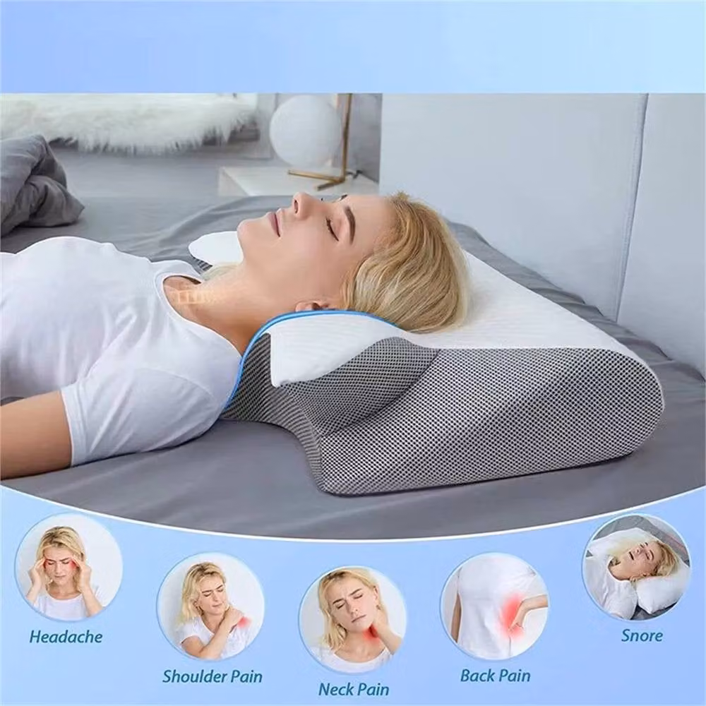 Kelvenix White Cervical Memory Foam Wedge Pillow for Adults with Cotton Cover – 2