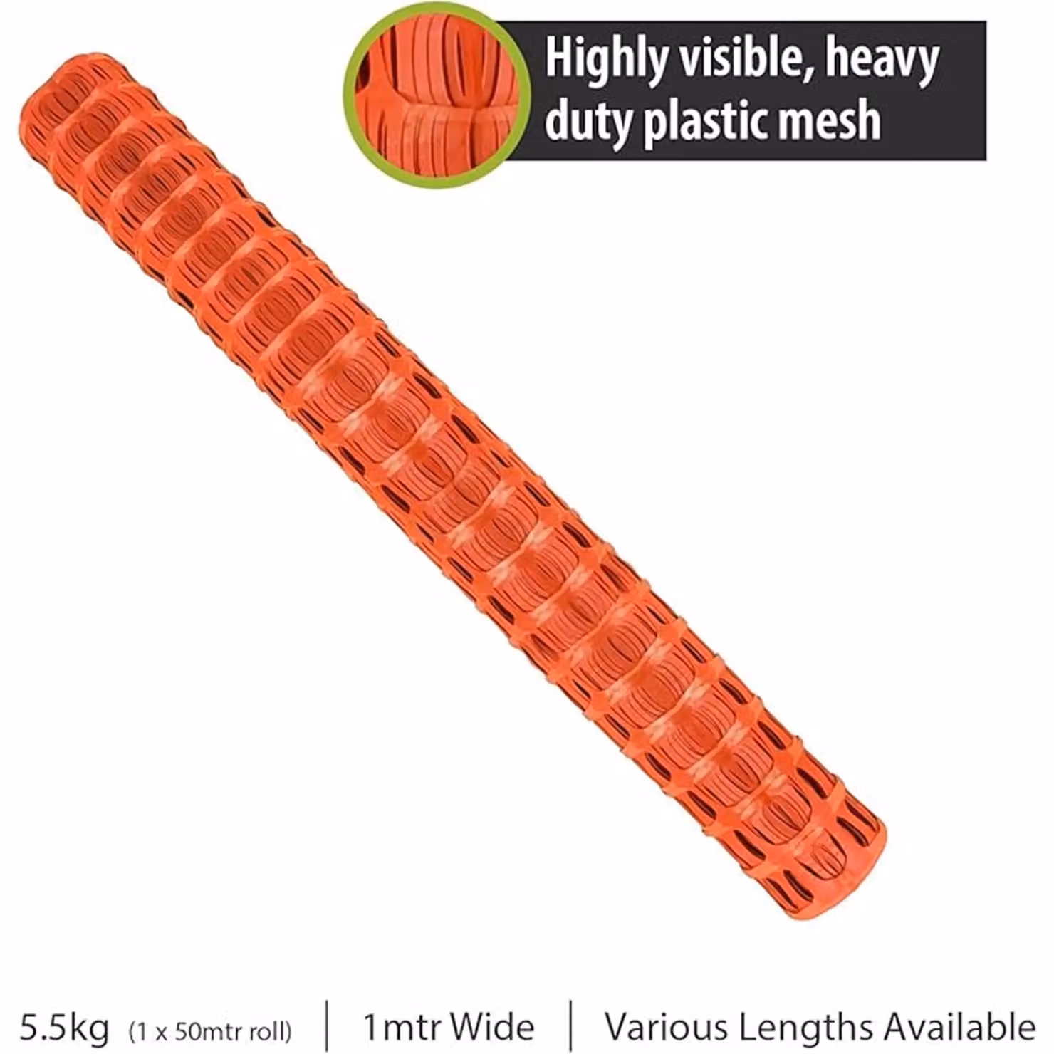 Pegdev Heavy Duty Orange Plastic Barrier Fencing Mesh Netting, 200m – 3