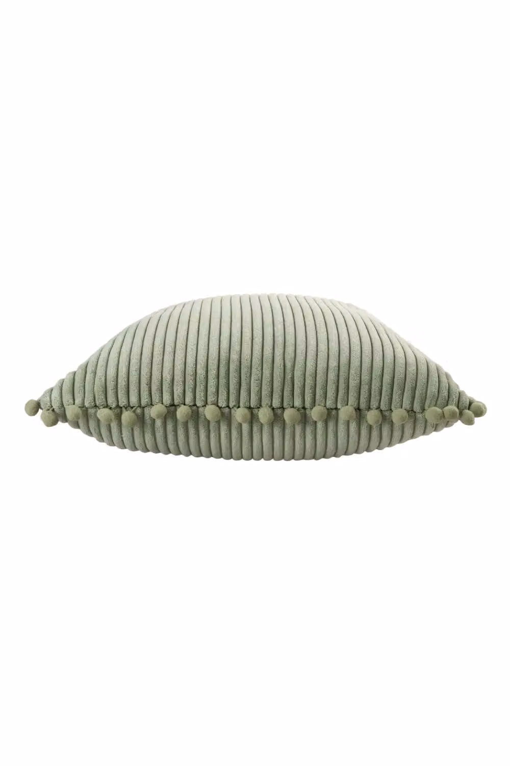 Living and Home Green Polyester Square Cushion Cover with Pom-Pom Trim – 3