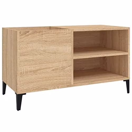 vidaXL Record Cabinet in Sonoma Oak, Brown, W/D/H: 84.5 x 38 x 48 cm