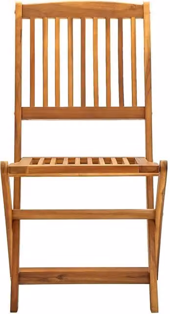 Berkfield Home Set of 2 Durable Folding Outdoor Garden Chairs in Brown Oiled Acacia Wood – 1
