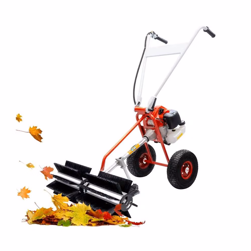 SPETLEK Gas Powered Walk Behind Sweeper Brush Broom in Red and Multicolour – 5