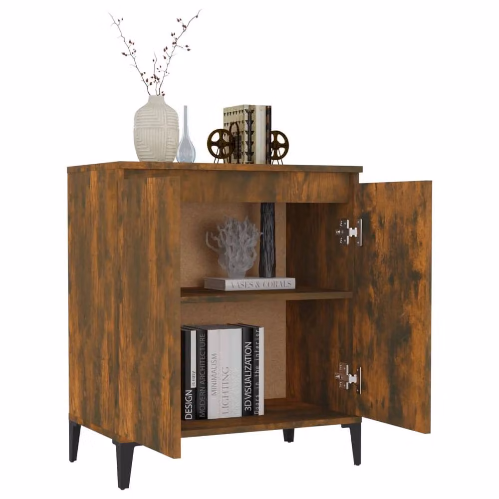 Berkfield Home Smoked Oak Sideboard in Brown, W/D/H: 60 x 35 x 70 cm – 4