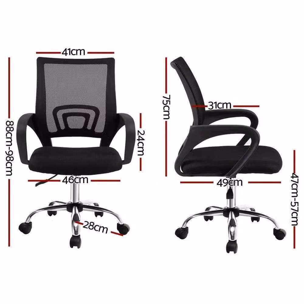 FORGEVIO Black Mesh Task Chair with Armrests and 360 Degree Swivel for Home Office – 3