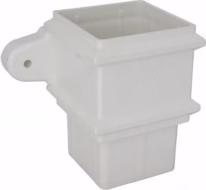 FloPlast White Square Downpipe Socket with Fixing Lugs, 65mm