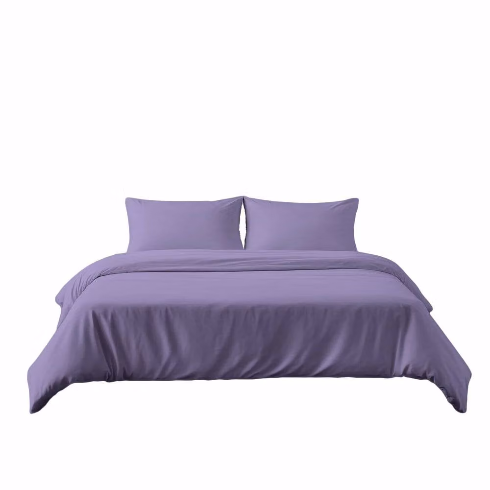 Snug City Microfibre Soft Touch Duvet Cover and Pillowcase Set in Purple, Super King, 200 x 200 cm – 2
