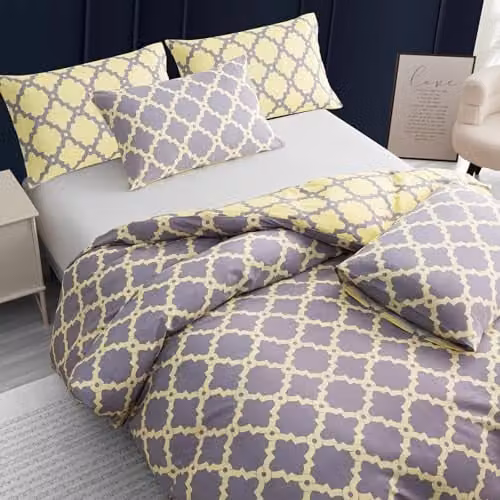 Pamposh Double Brushed Microfibre Duvet Cover and Pillowcase Set, Hypoallergenic and Non-Iron with Zipper Closure, W/D/H: 200 x 200 cm – 1
