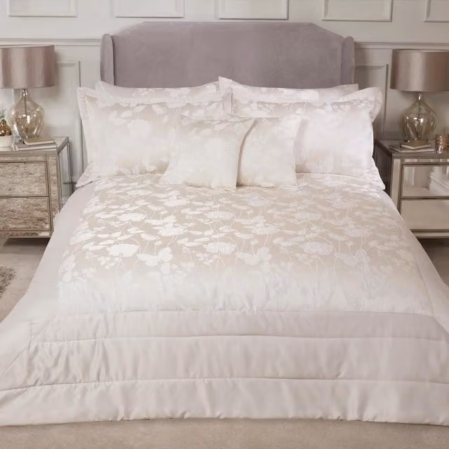 Emma Barclay Butterfly Meadow Bedspread Set in Beige and Yellow