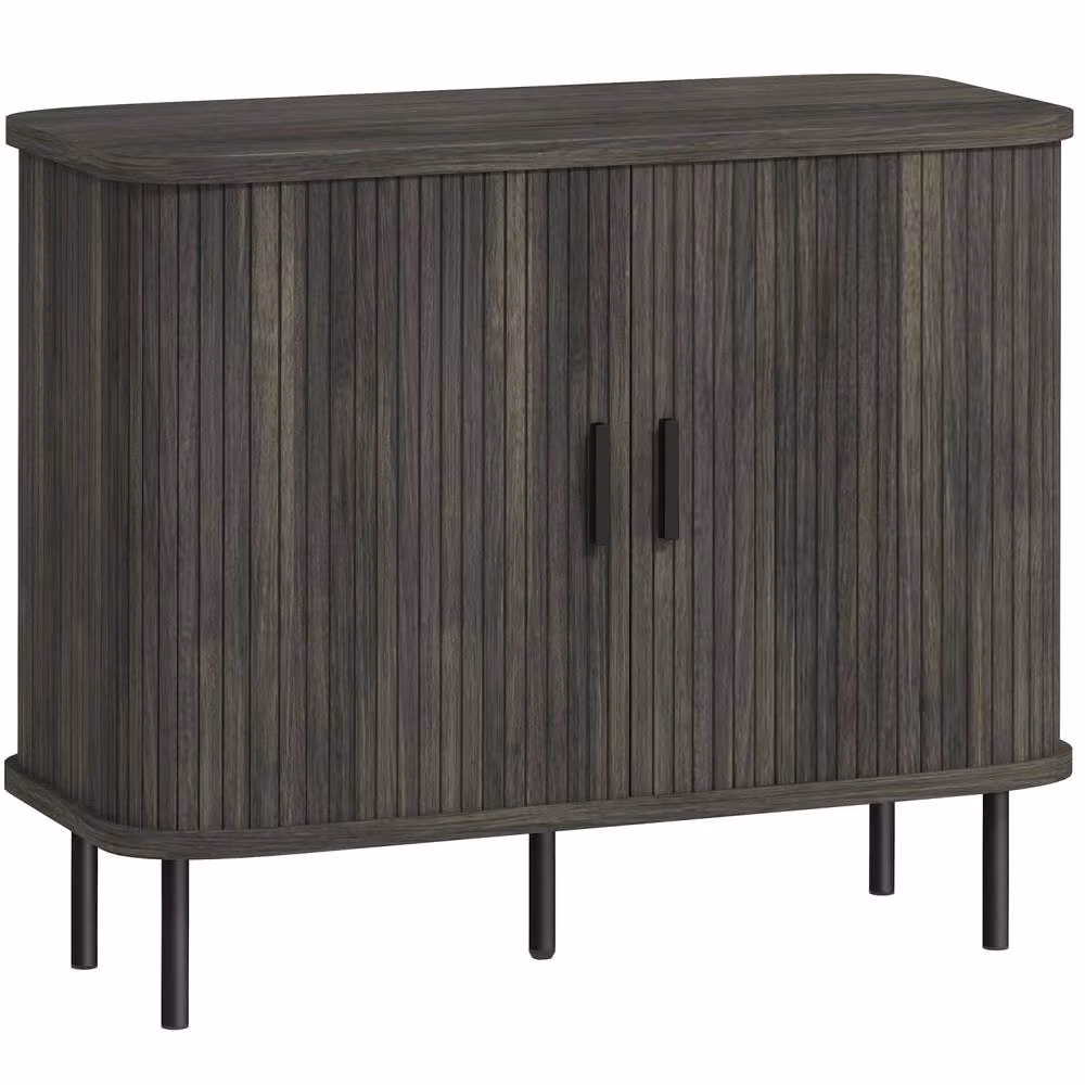 Wyld Haus Tayoyo Mid Century Grey Sideboard with Slatted Sliding Doors W/D/H: 152 x 40 x 75 cm – 1