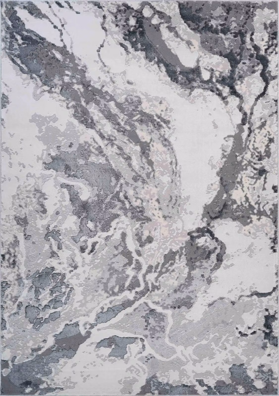 Desire Rugs Picasso Modern Abstract Area Rug in Silver and Grey, W: 200 cm, D: 290 cm – 2