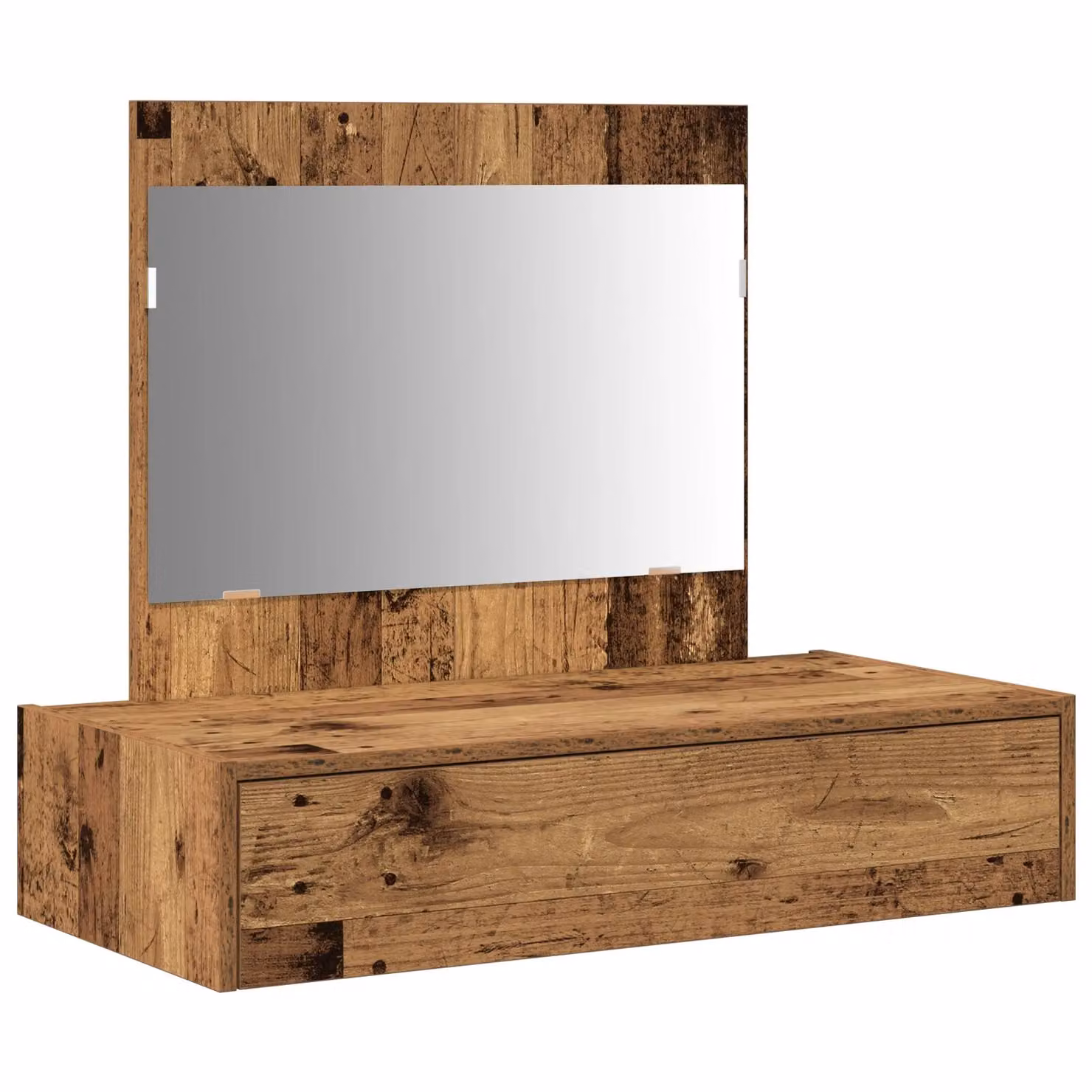 Berkfield Home Wall Hanging Dressing Table in Brown Old Wood, W: 83 cm, D: 40 cm, H: 70 cm – 2