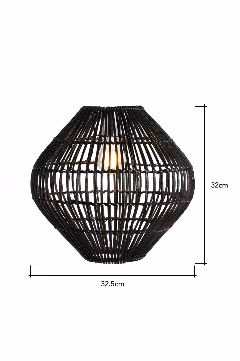 BHS Lighting Bamboo Bobbin Easy Fit Light Shade, Black – 4