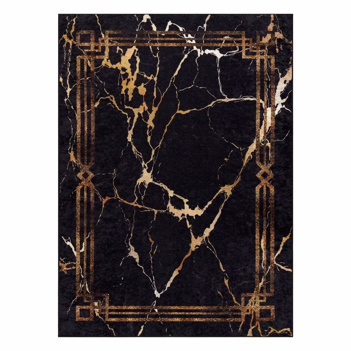 RugsX Miro Black Stone Look Art Deco Rectangular Rug, W: 160 cm, L: 220 cm – 3
