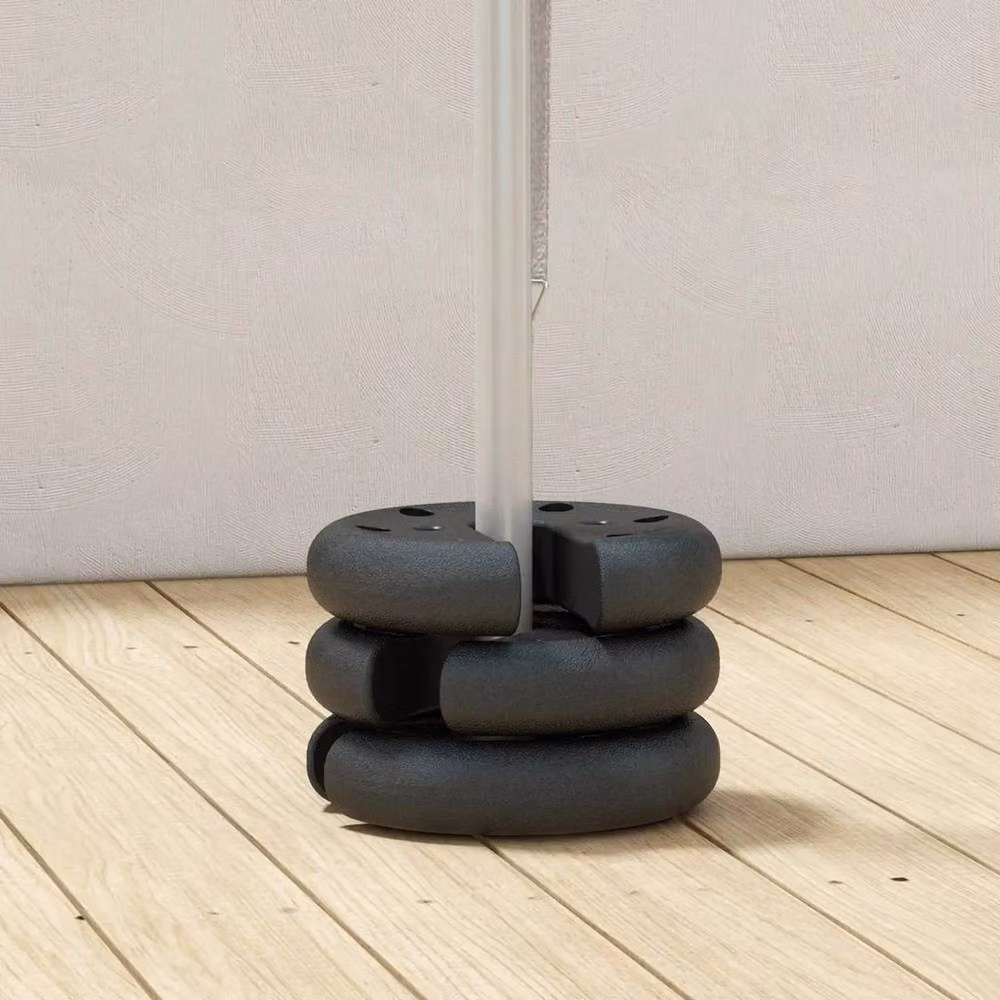 FLAVORA Black Concrete Cement Tent Weight Base for Gazebo Legs, 4 Pieces – 3