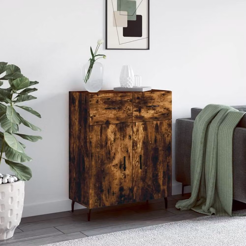 Berkfield Home Smoked Oak Sideboard in Brown, W/D/H: 69.5 x 34 x 90 cm – 2