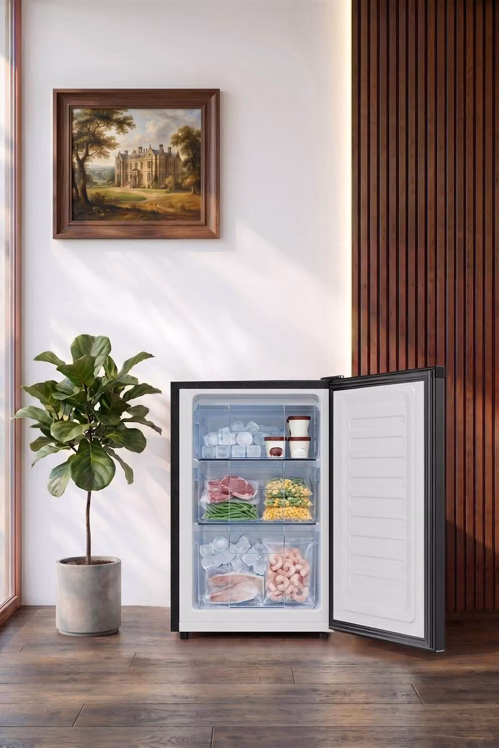 Living and Home 46L Freestanding Upright Freezer in Black – 4