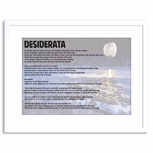 Desiderata Ehrmann Wee Blue Coo Quote Framed Wall Art Print in Wood