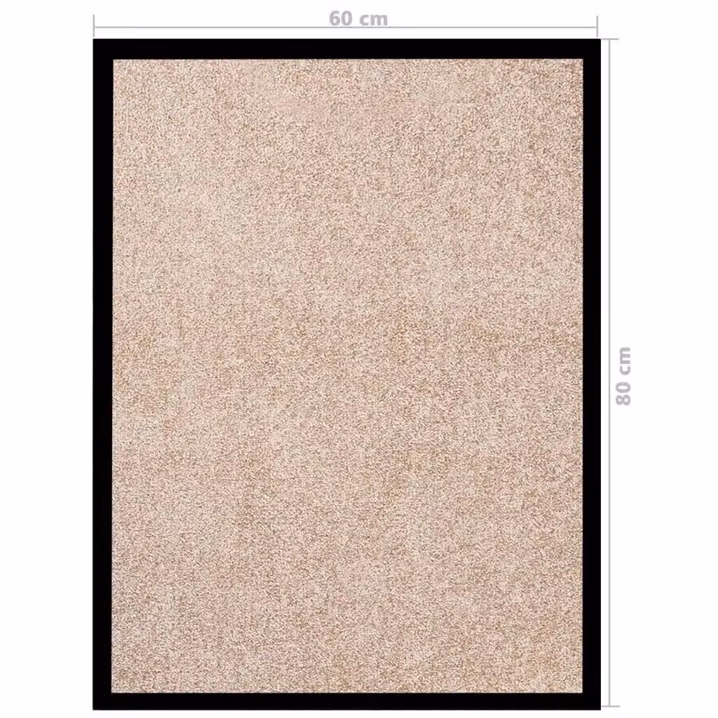 Berkfield Home Non-Slip Beige Rectangular Doormat W: 60 cm, D: 80 cm – 5