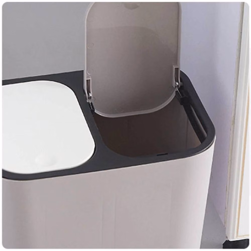 FLAVORA Grey 15L Double Duo Touch Kitchen Recycling Dustbin – 4