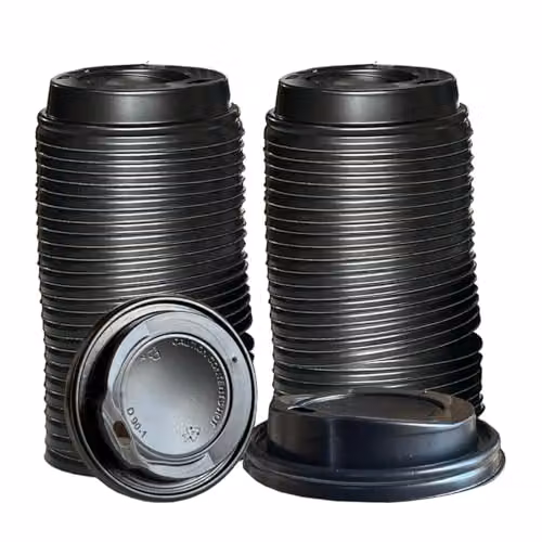ECONX Black Ripple Disposable Coffee Cup Lids, 8oz (80mm)