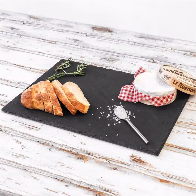 Argon Tableware Solid Slate Rectangle Serving Platter, Grey, W: 40 cm, D: 30 cm