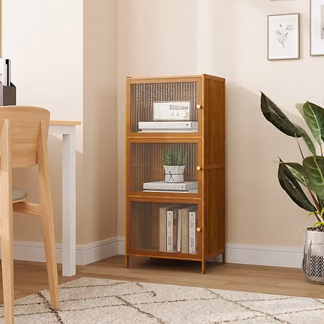 Livingandhome Modern Brown Wooden Storage Cabinet