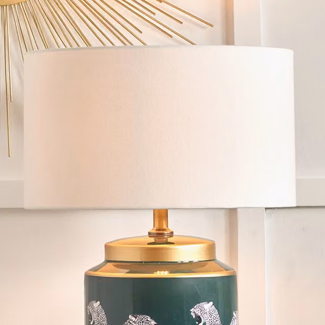 Pacific Lifestyle White Fabric Cylinder Lamp Shade, Diameter: 40 cm