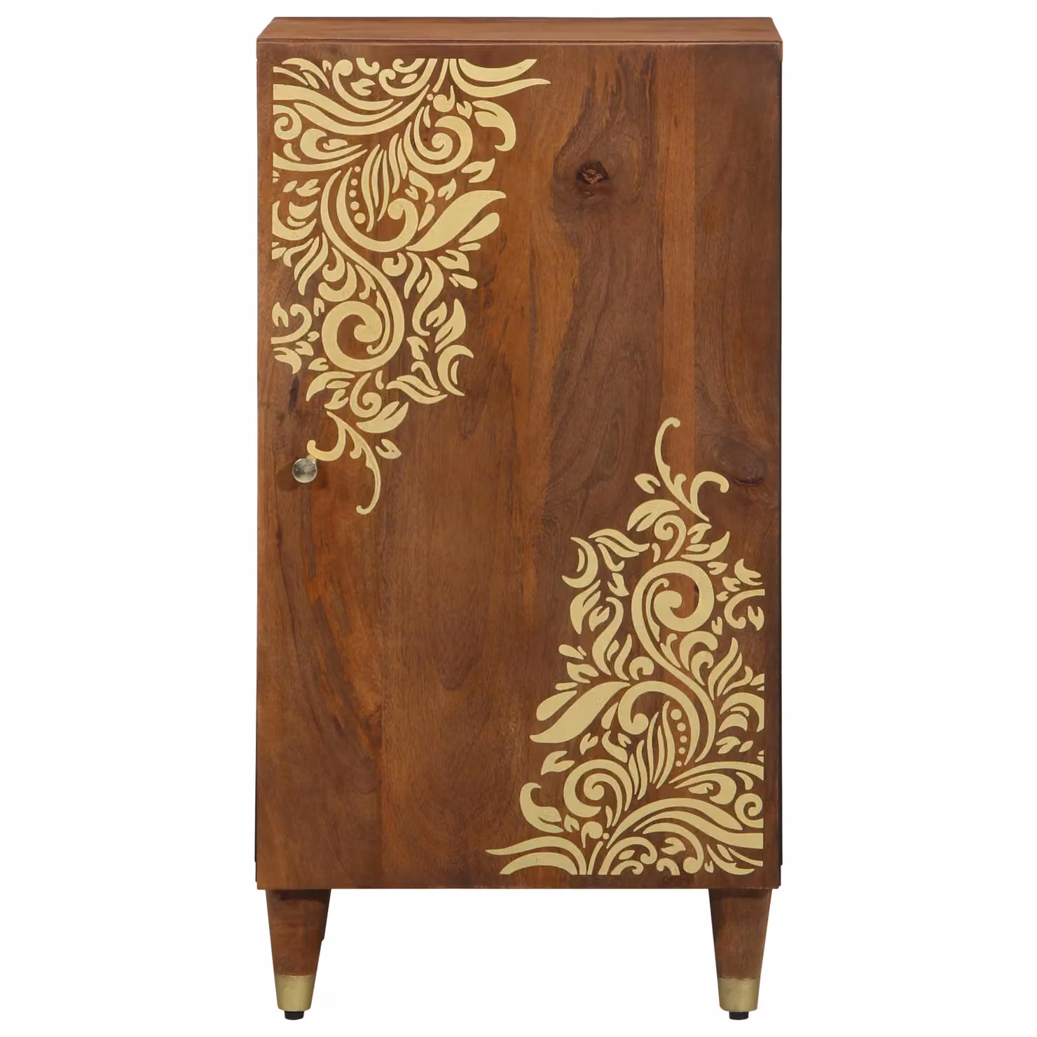 Berkfield Home Mango Wood Sideboard in Brown and Gold, W/D/H: 40 x 33 x 75 cm – 3