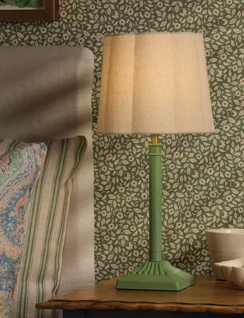 Joules Buscot Metal Scallop Shade Table Lamp in Green